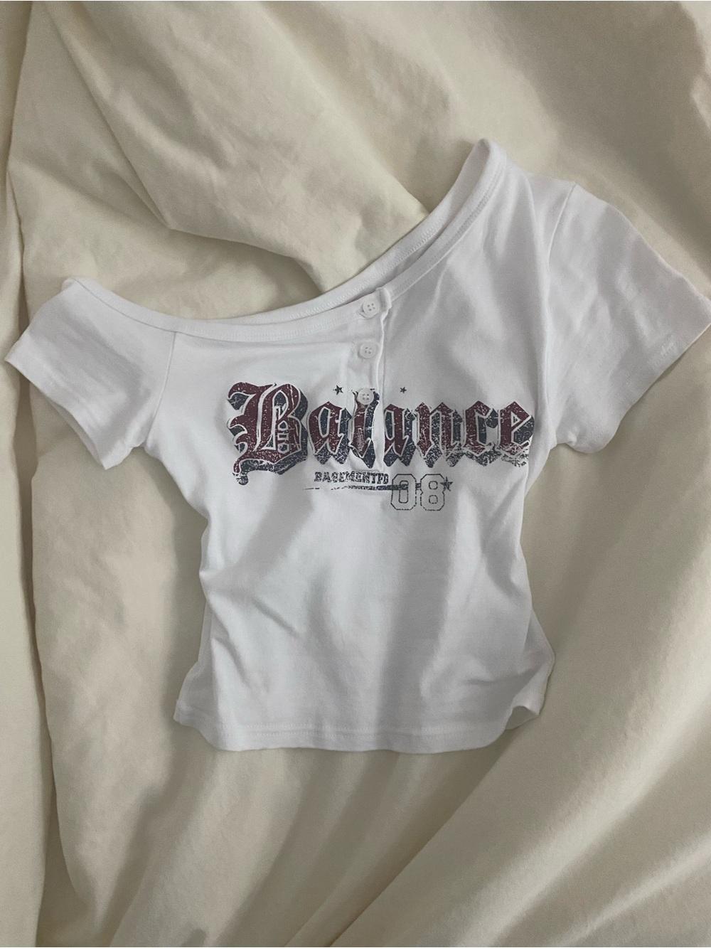 White 'Balance' Graphic Kids Tee